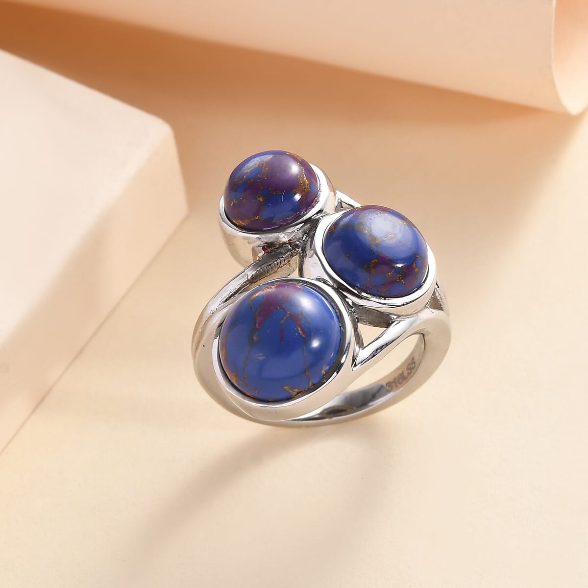Mojave Purple Turquoise Ring in Stainless Steel (Size 7.0) 8.25 ctw image number 1