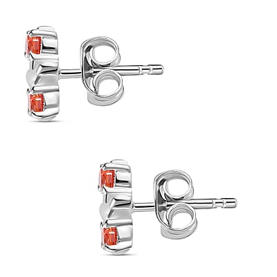 Simulated Orange Diamond Earrings in Sterling Silver