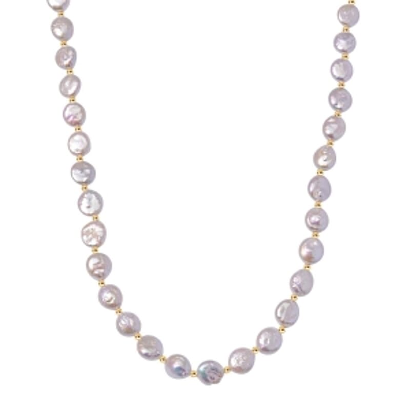 Coin Pearl 170.00 ctw Necklace in Vermeil YG Over Sterling Silver 20 Inches