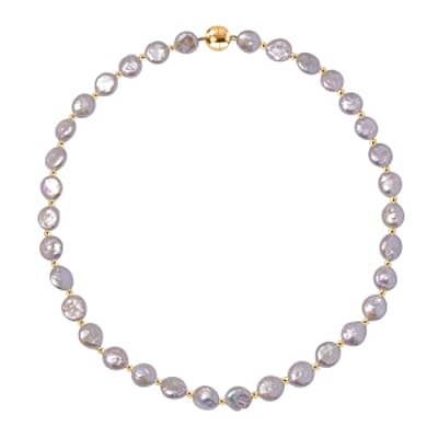 Coin Pearl 170.00 ctw Necklace in Vermeil YG Over Sterling Silver 20 Inches