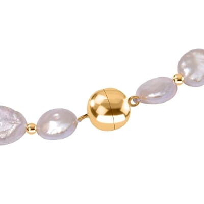 Coin Pearl 170.00 ctw Necklace in Vermeil YG Over Sterling Silver 20 Inches