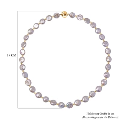 Coin Pearl 170.00 ctw Necklace in Vermeil YG Over Sterling Silver 20 Inches