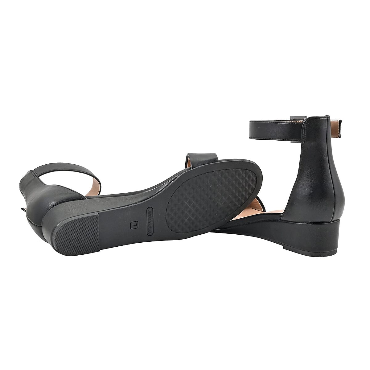Aerosoles Black Faux Leather Ankle Strap Sandal - 11 image number 4