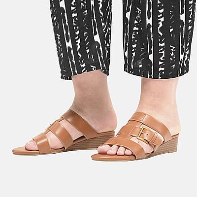 Aerosoles Cognac Faux Leather Ankle Strap Sandal - 6