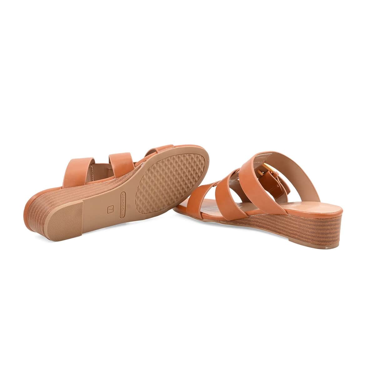 Aerosole Cognac Faux Leather Ankle Strap Sandal - 6 image number 3