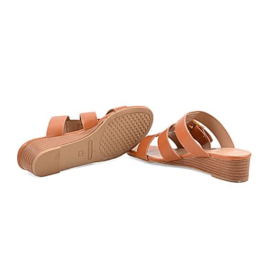 Aerosoles Cognac Faux Leather Ankle Strap Sandal - 6
