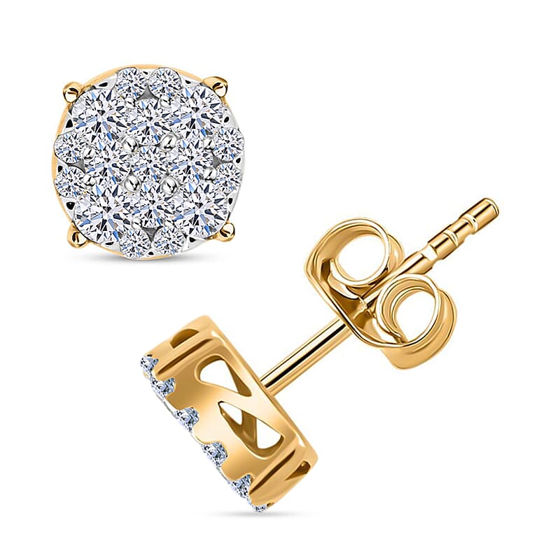 10K Yellow Gold Luxuriant Lab Grown Diamond Earrings 0.75 ctw