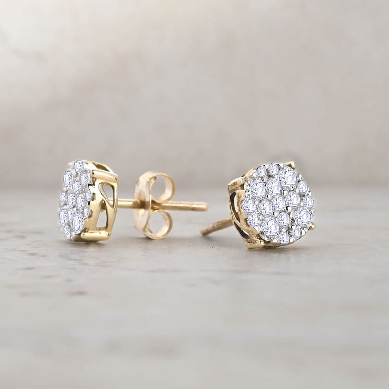 10K Yellow Gold Luxuriant Lab Grown Diamond Earrings 0.75 ctw