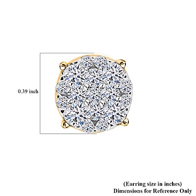 10K Yellow Gold Luxuriant Lab Grown Diamond Earrings 0.75 ctw