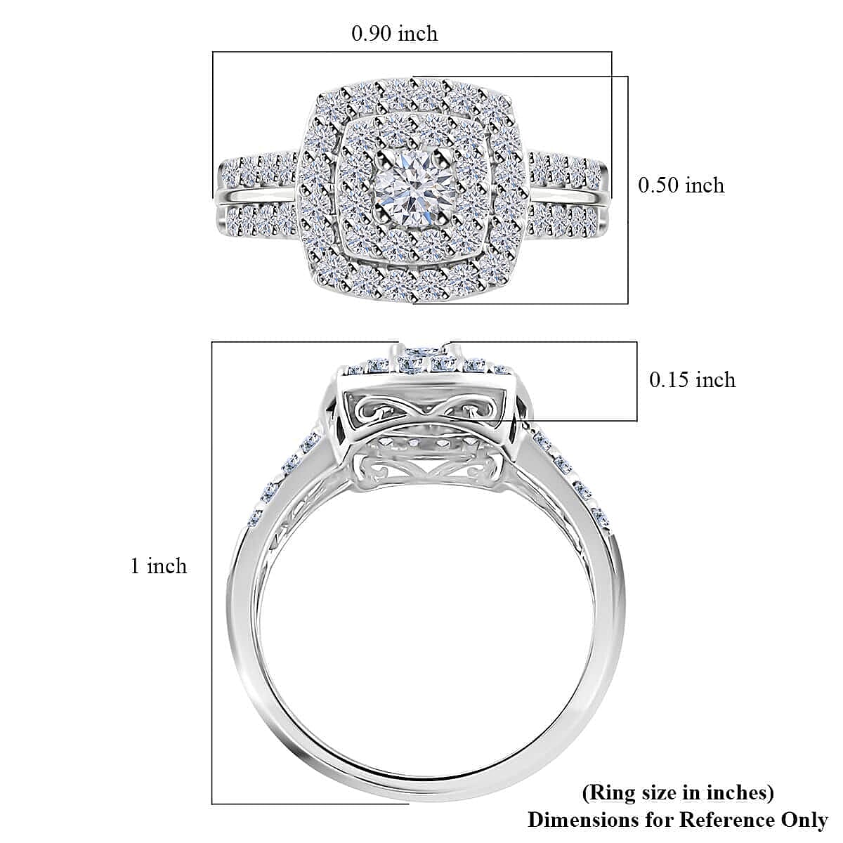 Luxuriant Lab Grown Diamond 0.75 ctw Ring in 10K White Gold (Size 6.0)