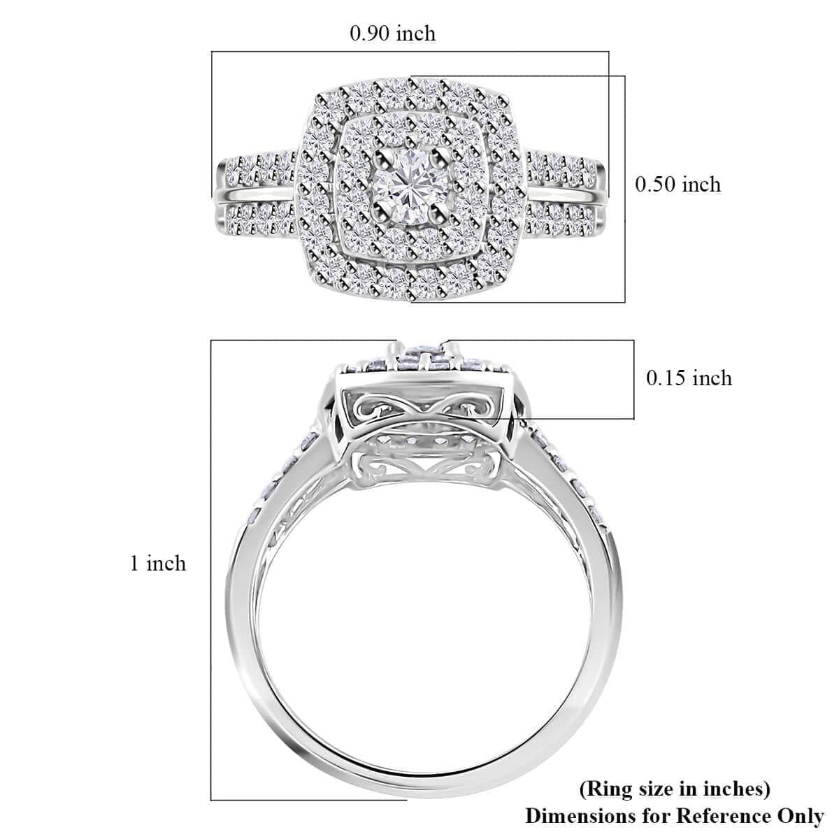 Luxuriant Lab Grown Diamond 0.75 ctw Ring in 10K White Gold (Size 6.0) image number 4