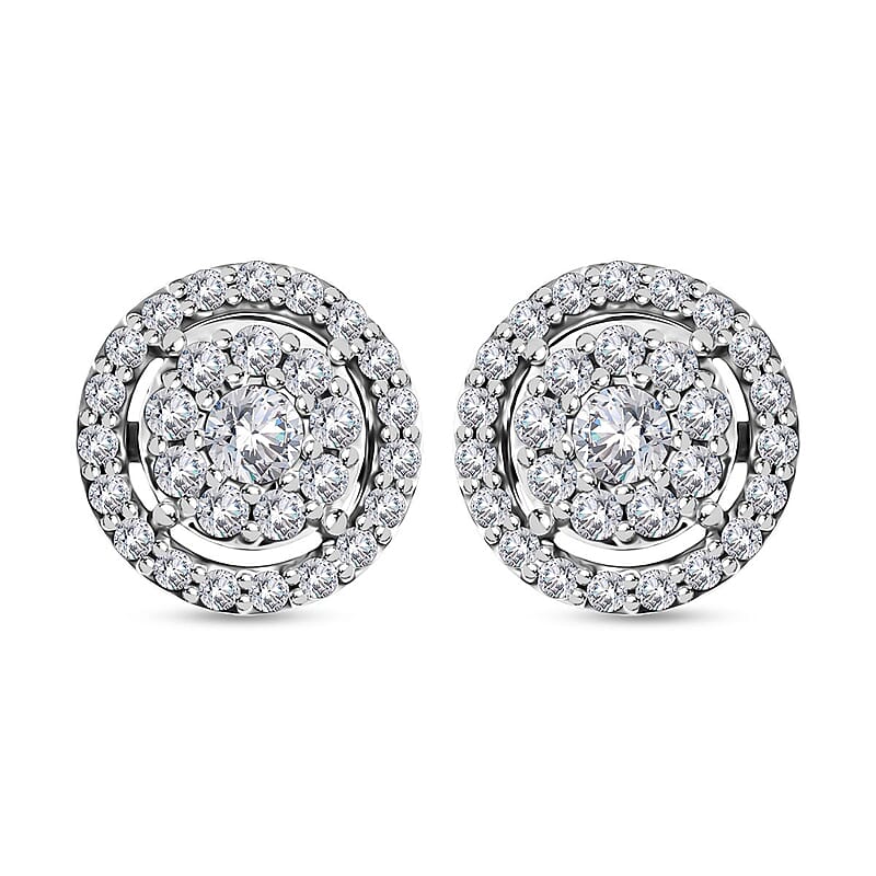 JCK Vegas Deal 10K White Gold Luxuriant Lab Grown Diamond Earrings 0.75 ctw