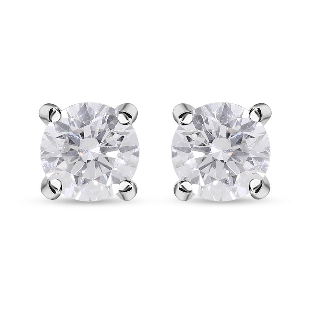 14K White Gold Luxuriant Lab Grown Diamond Stud Earrings 1.00 ctw image number 0