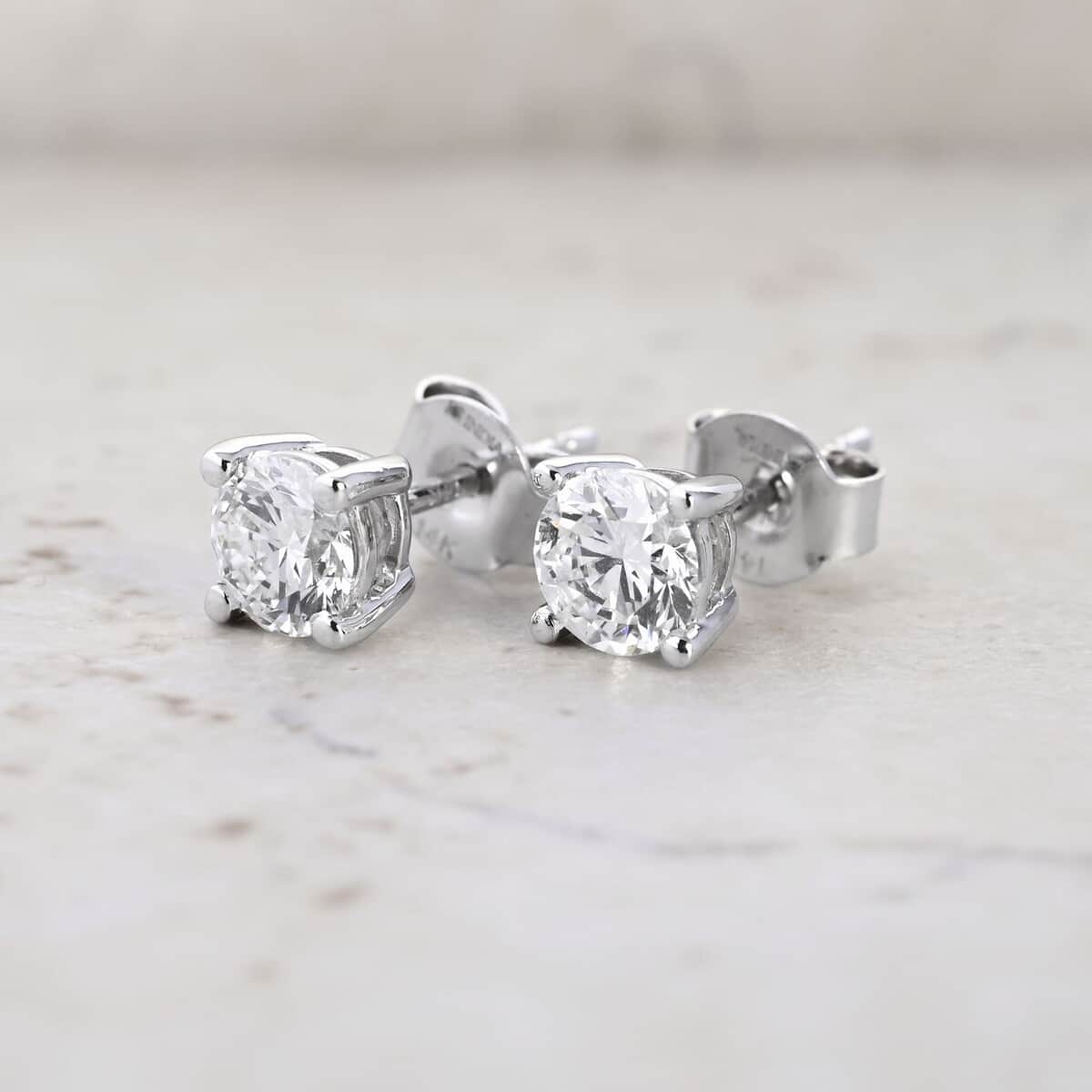 Luxuriant Lab Grown Diamond 1.00 ctw Stud Earrings in 14K White Gold  image number 1