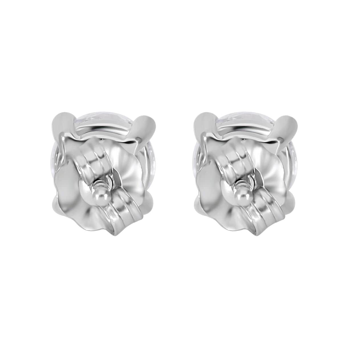 JCK Vegas Deal 14K White Gold Luxuriant Lab Grown Diamond Stud Earrings 1.00 ctw image number 4