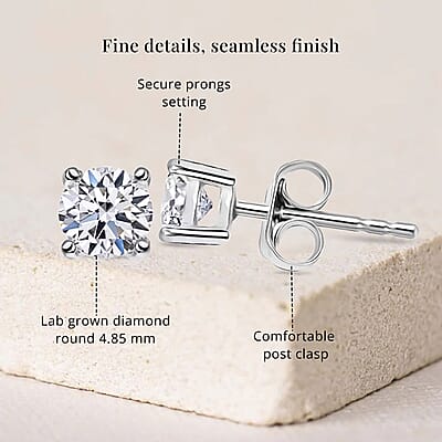 Luxuriant Lab Grown Diamond G VS 1.00 ctw Stud Earrings in 14K White Gold 