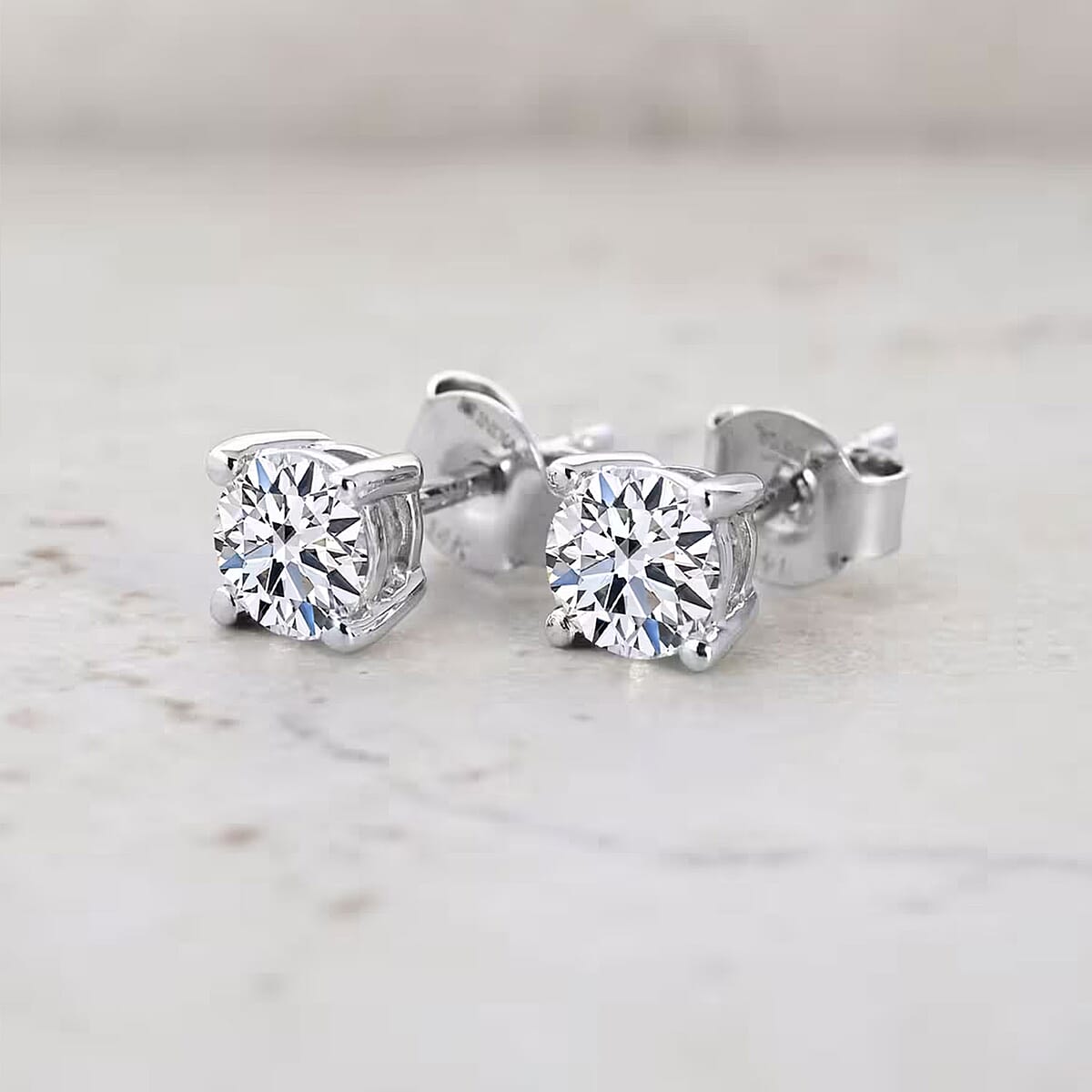 Luxuriant Lab Grown Diamond G VS 1.00 ctw Stud Earrings in 14K White Gold  image number 7