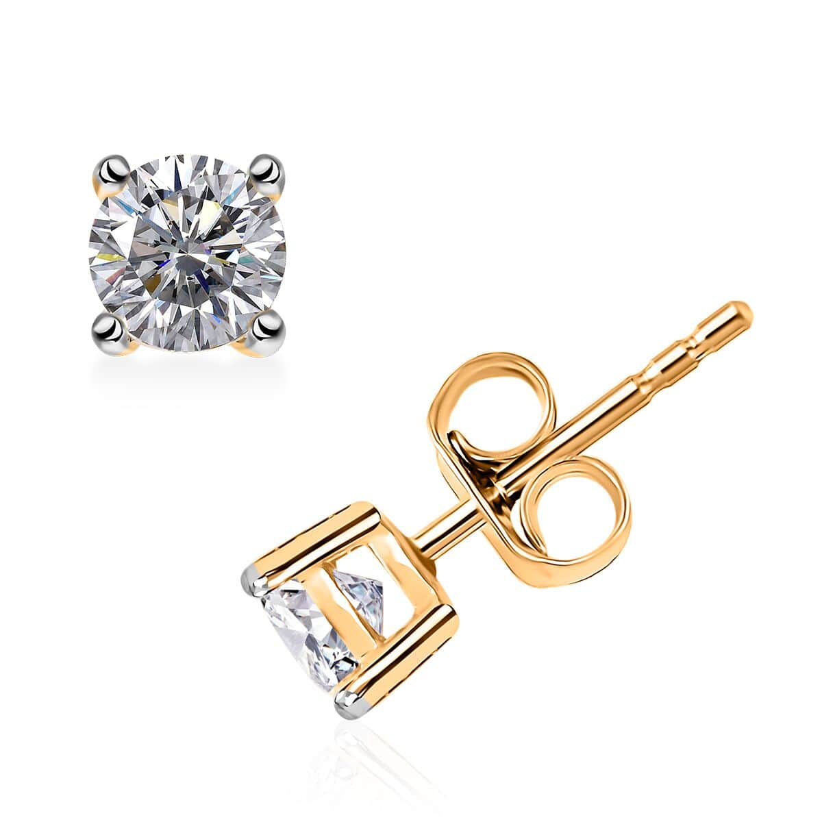 Luxuriant Lab Grown Diamond 1.00 ctw Stud Earrings in 14K Yellow Gold image number 0