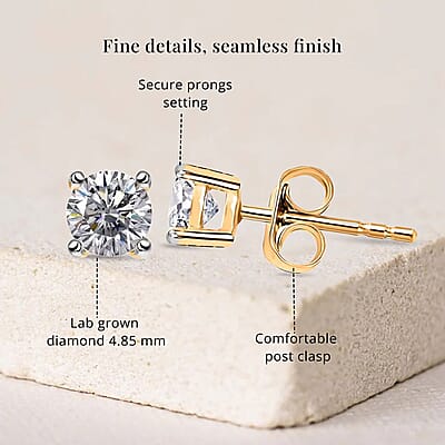Luxuriant Lab Grown Diamond G VS 1.00 ctw Stud Earrings in 14K Yellow Gold