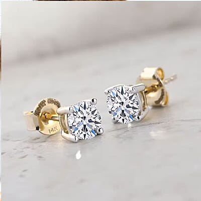 Luxuriant Lab Grown Diamond G VS 1.00 ctw Stud Earrings in 14K Yellow Gold