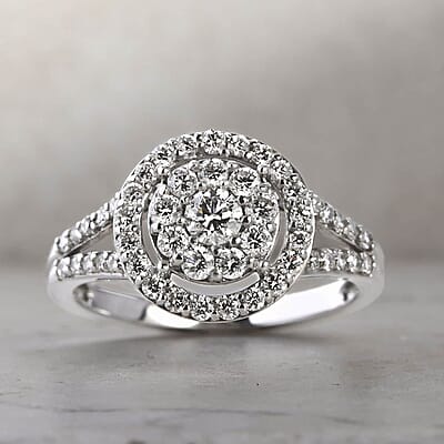 Diamond 0.75 ctw Ring in 10K White Gold (Size 10.0)