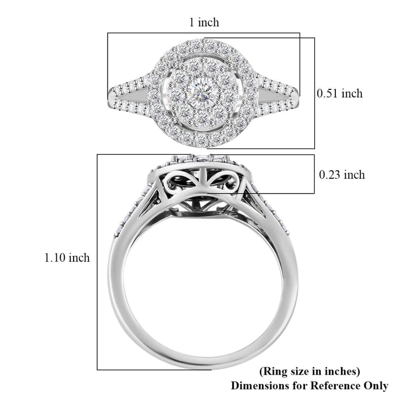 Diamond 0.75 ctw Ring in 10K White Gold (Size 10.0)