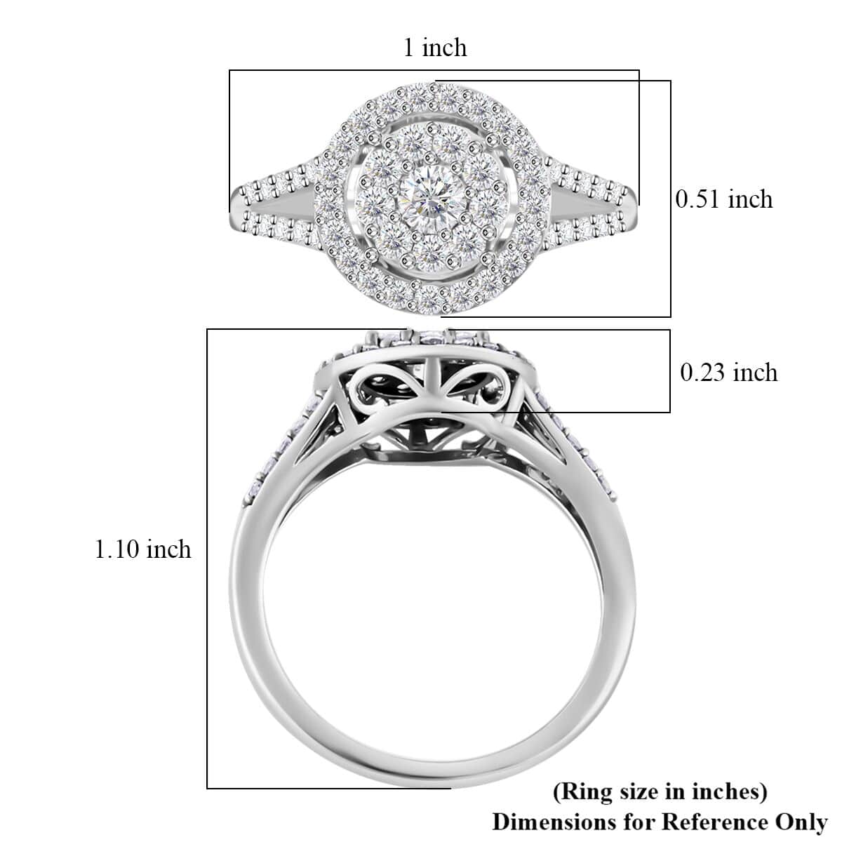 10K White Gold Diamond Ring (Size 10.0) 0.75 ctw image number 4