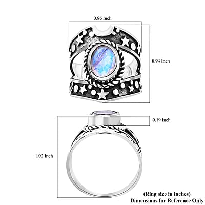 Bali Legacy Moon Glow Moonstone Celestial Ring in Sterling Silver (Size 10.0) 2.60 ctw