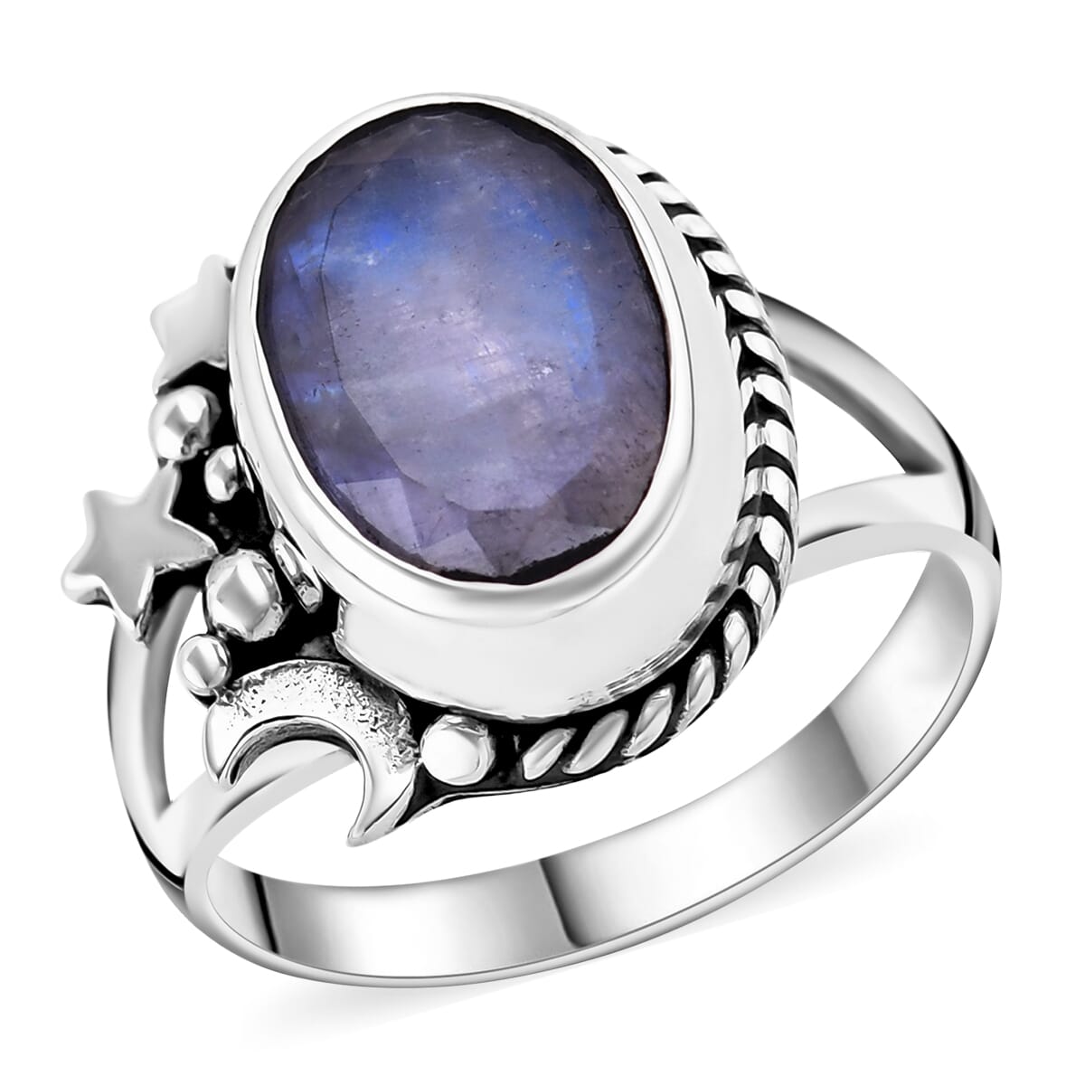 Bali Legacy Moon Glow Moonstone Celestial Ring in Sterling Silver (Size 8.0) 6.00 ctw image number 0