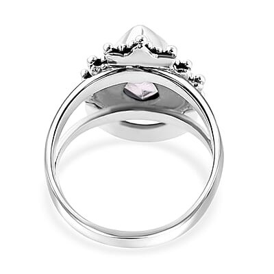 Bali Legacy Moon Glow Moonstone Half Moon Ring in Sterling Silver (Size 10.0) 2.30 ctw