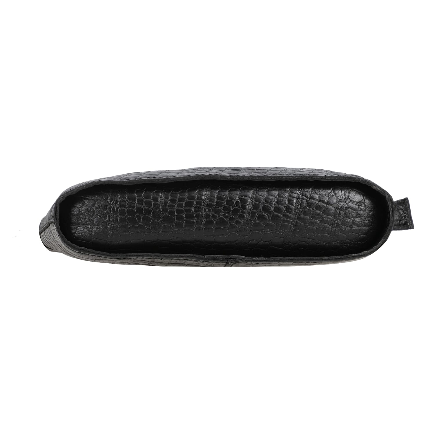 Black Croco Embossed Genuine Leather Crossbody Bag 