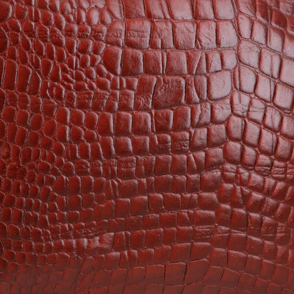 Red Croco Embossed Genuine Leather Crossbody Bag image number 6