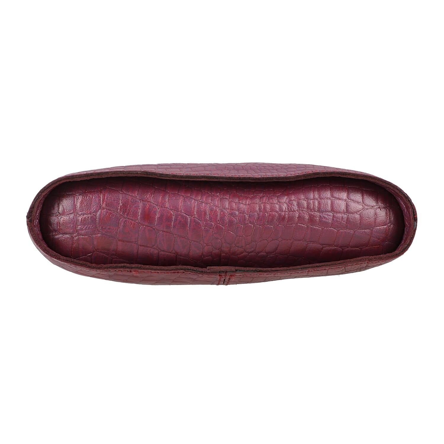 Maroon Croco Embossed Genuine Leather Crossbody Bag