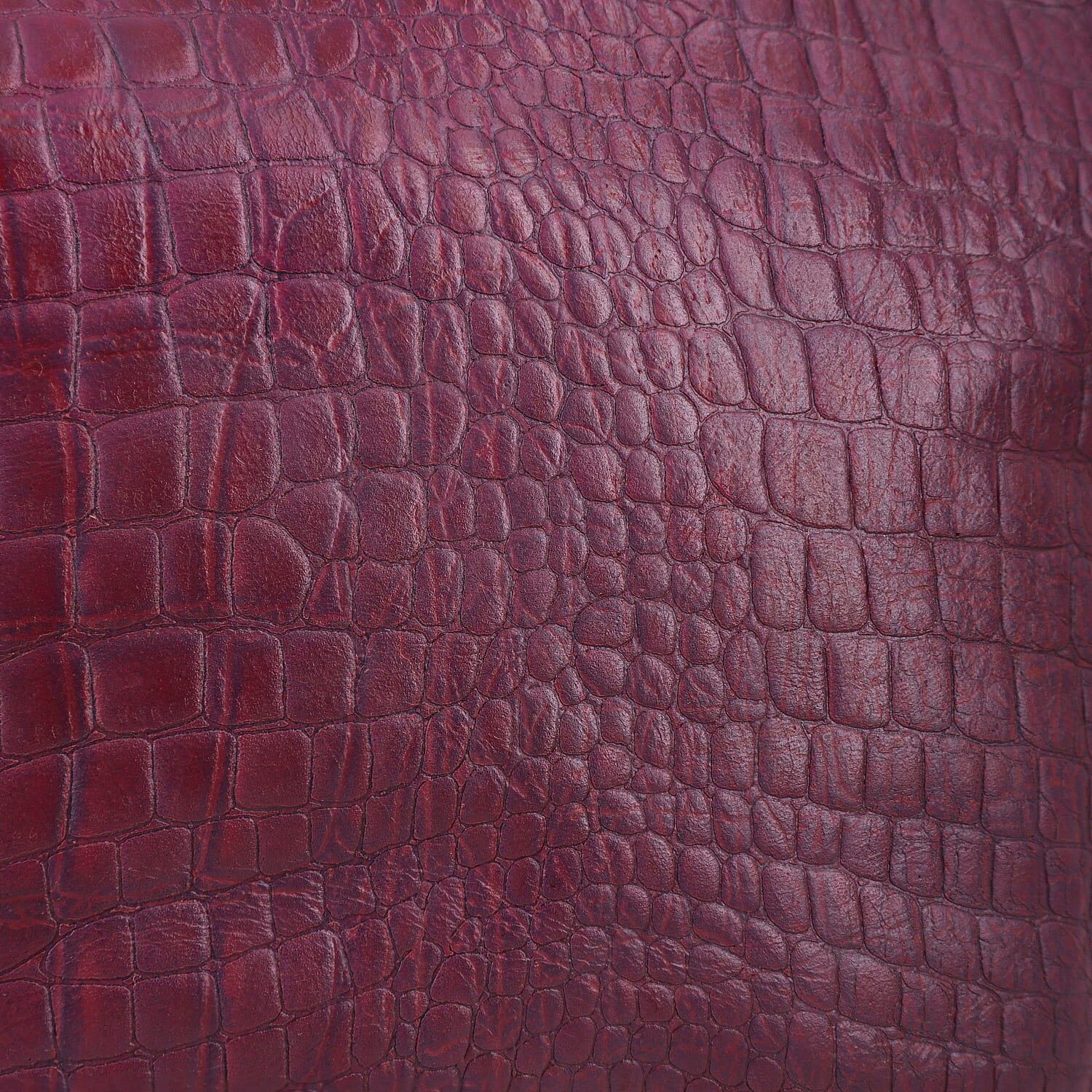 Maroon Croco Embossed Genuine Leather Crossbody Bag