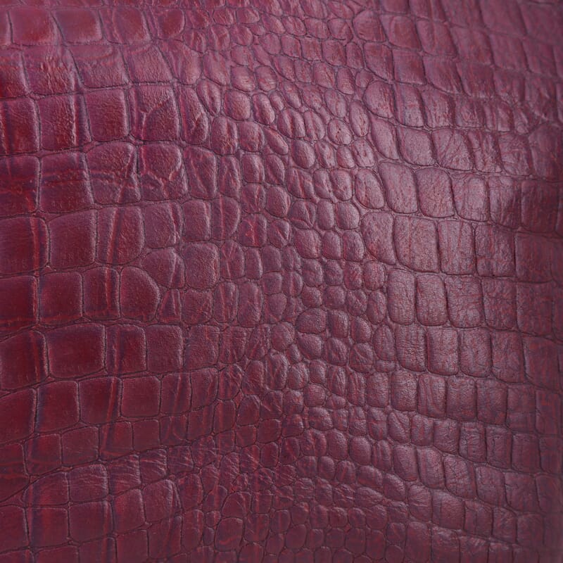 Maroon Croco Embossed Genuine Leather Crossbody Bag