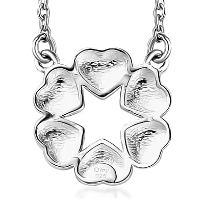 D'Joy Sterling Silver and Stainless Steel Chain Heart Necklace 18 Inches