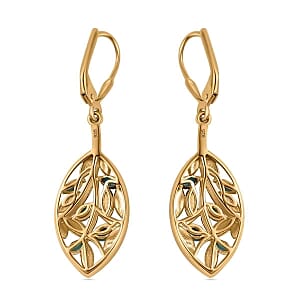 Sleeping Beauty Turquoise Cluster 0.80 ctw Earrings in Vermeil YG Over Sterling Silver