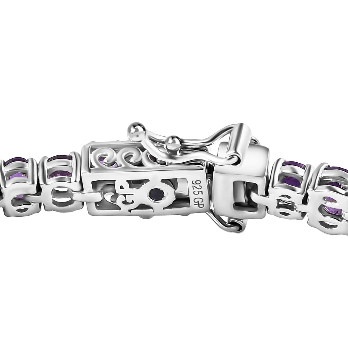 GP Art Deco Collection African Amethyst Bracelet in Rhodium Over Sterling Silver (6.50 In) 9.80 ctw image number 3