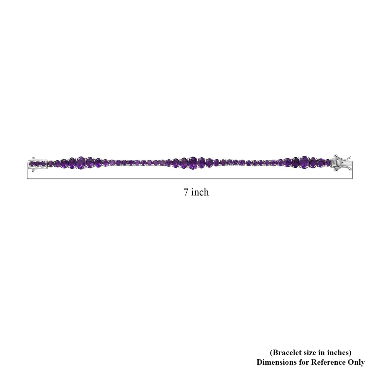 GP Art Deco Collection African Amethyst Bracelet in Rhodium Over Sterling Silver (6.50 In) 9.80 ctw image number 4