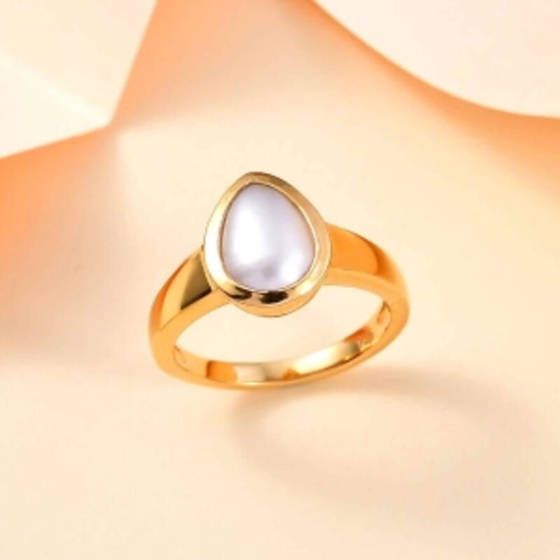 Freshwater Pearl 2.70 ctw Solitaire Ring in 18K Vermeil Yellow Gold Over Sterling Silver (Size 9.0)