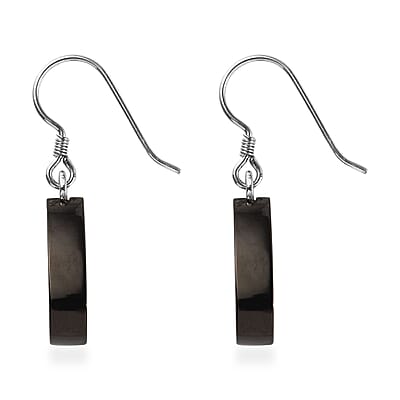 Elite Shungite Pear Dangle Earrings in Rhodium Over Sterling Silver 12.00 ctw