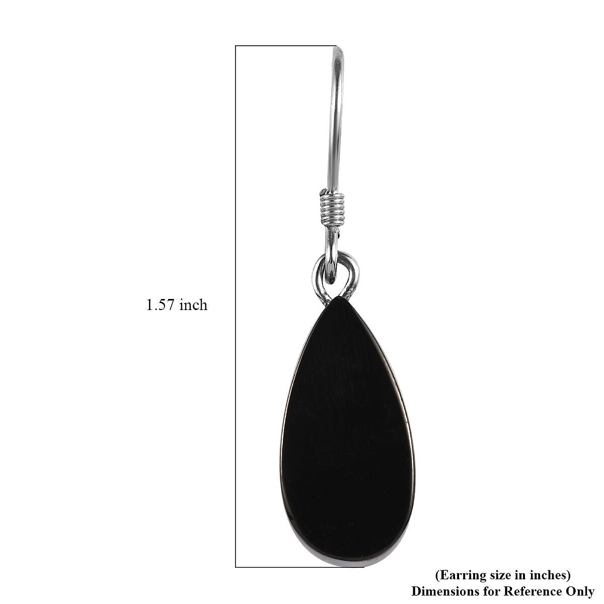 Elite Shungite Pear Dangle Earrings in Rhodium Over Sterling Silver 12.00 ctw