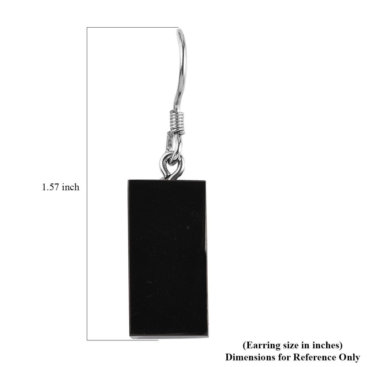 Elite Shungite Cushion Dangle Earrings in Rhodium Over Sterling Silver 16.10 ctw image number 4