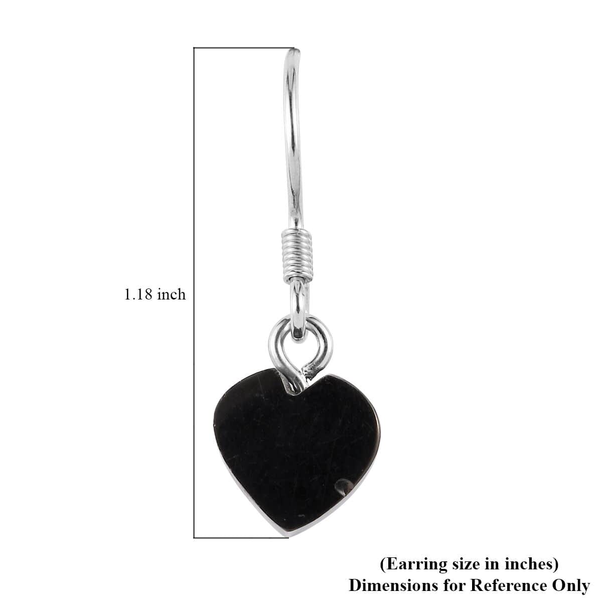 Elite Shungite Heart Dangle Earrings in Rhodium Over Sterling Silver 5.10 ctw image number 4