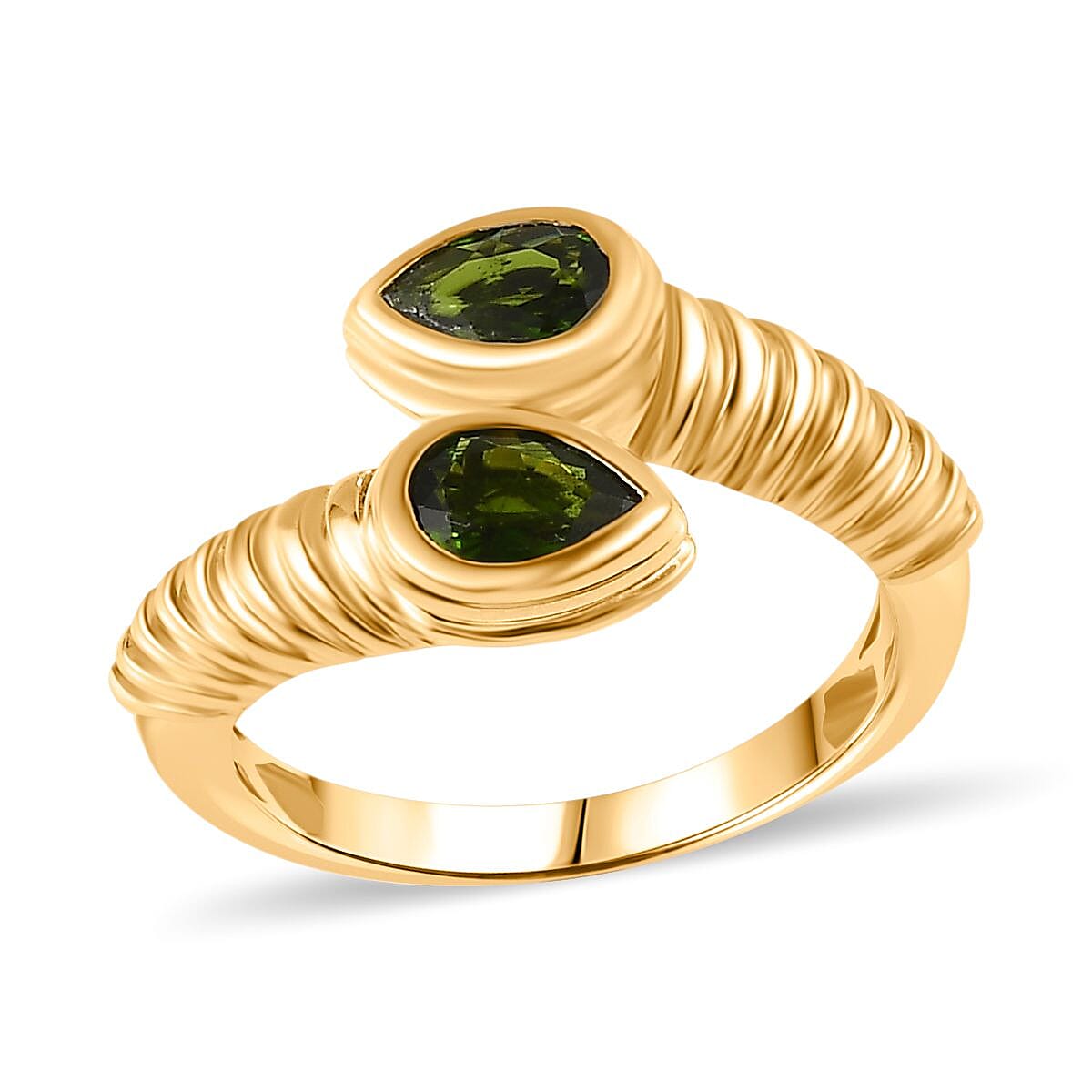 Chrome Diopside 0.80 ctw Ring in 14K YG Over Sterling Silver (Size 10.0)