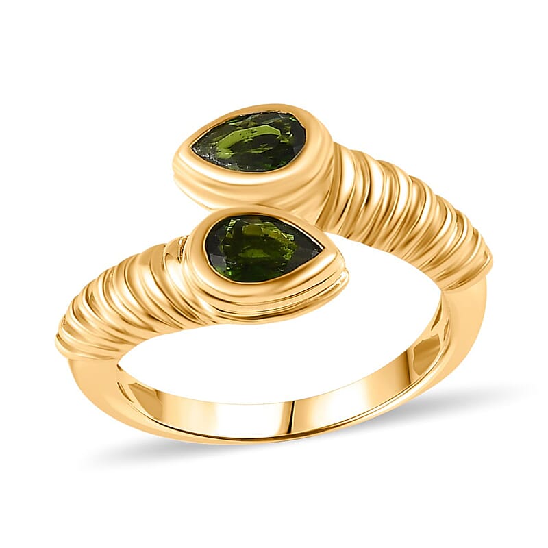 Chrome Diopside 0.80 ctw Ring in 14K YG Over Sterling Silver (Size 10.0)