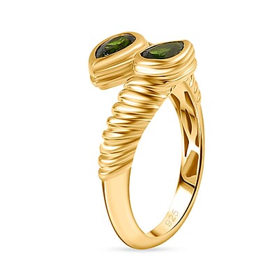 Chrome Diopside 0.80 ctw Ring in 14K YG Over Sterling Silver (Size 10.0)