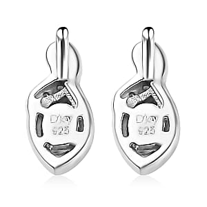 Santa Maria Aquamarine and White Zircon Leaf Earrings in Rhodium Over Sterling Silver 0.40 ctw