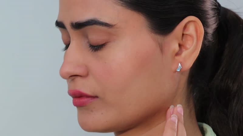 Santa Maria Aquamarine and White Zircon Leaf Earrings