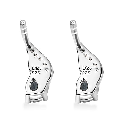 Santa Maria Aquamarine and White Zircon Leaf Earrings
